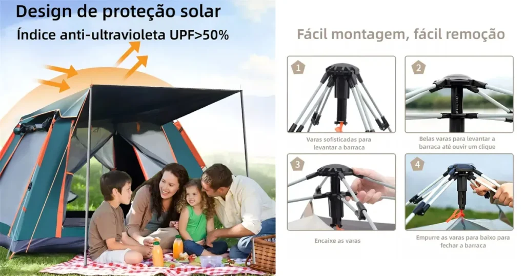 Barraca De Camping Automatica Upf 50 Impermeavel 1500mm (1)