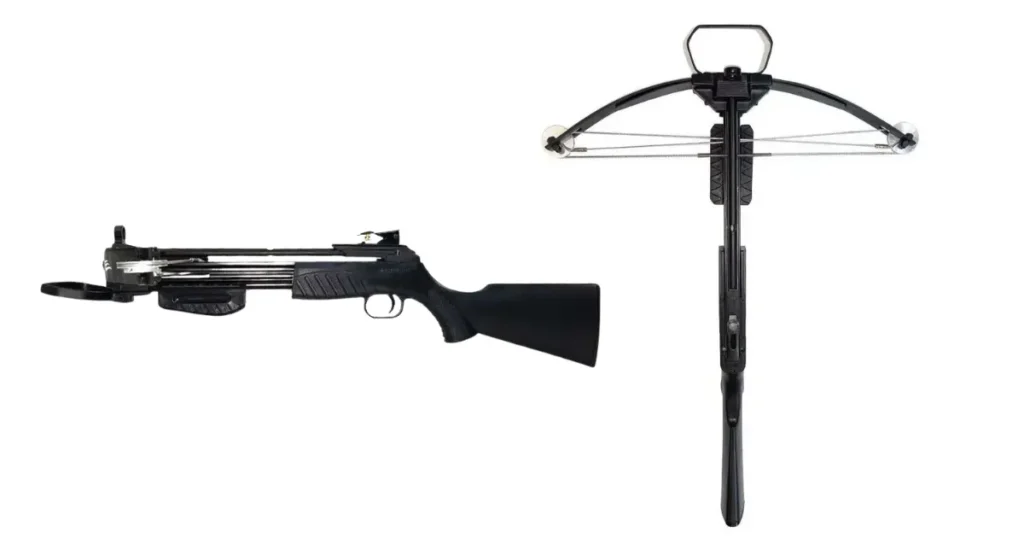 Balestra recreativa profissional em vista lateral e frontal