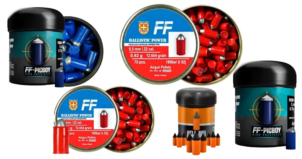 Conjunto de munições para armas de pressão em versão expandida