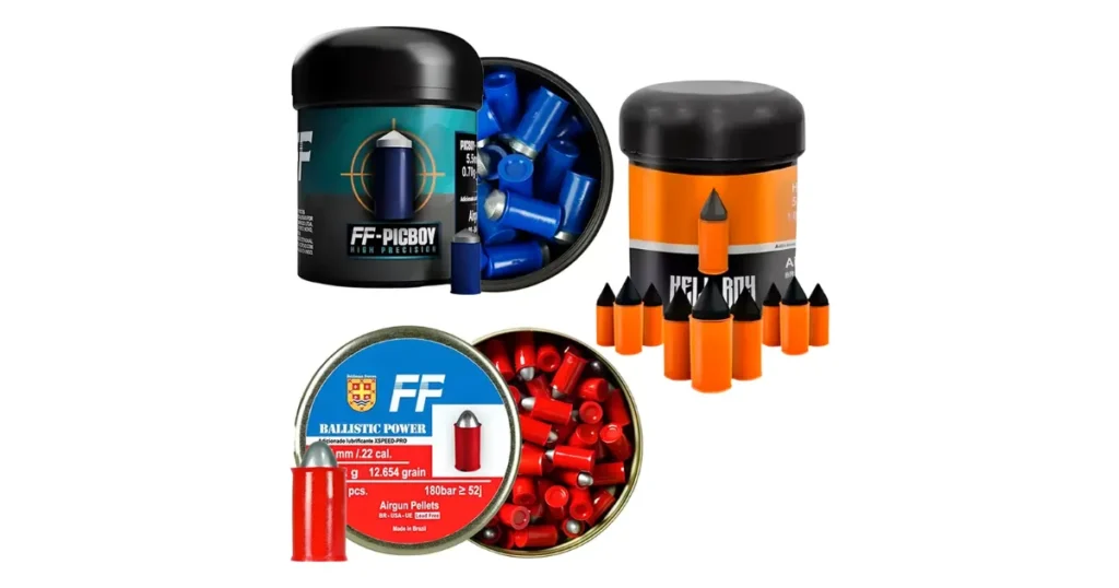 Três tipos diferentes de munições para armas de pressão (airsoft/airgun)